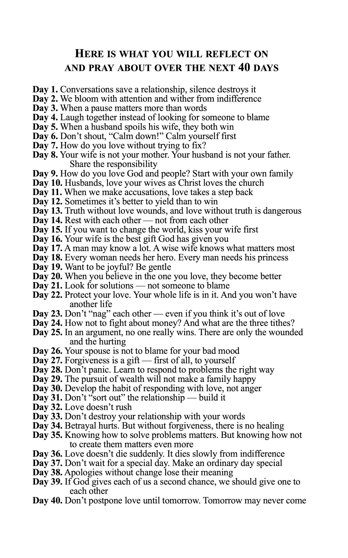 The First Love - A 40-Day Journey to Fall in Love with Each Other Again