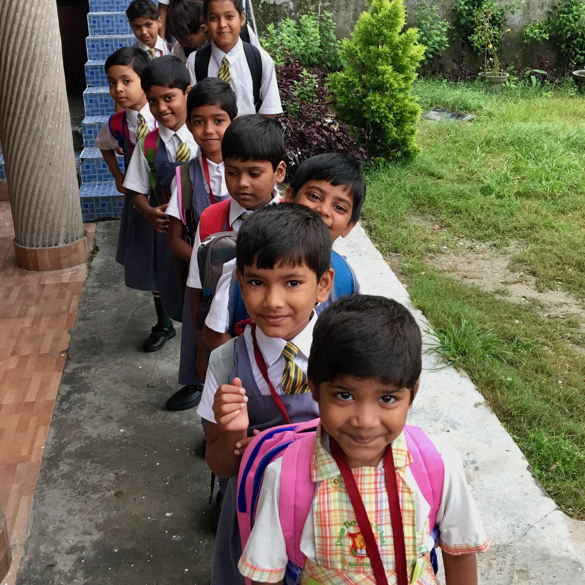 In the morning the children are so excited to drive to school.